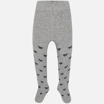 Rajstopy bawełniane kokardki włókno metalizowane kolor jasny szary Mayoral dla dziewczynki