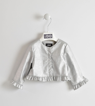 Kurtka z eko skóry srebrna iDO dla dziewczynki