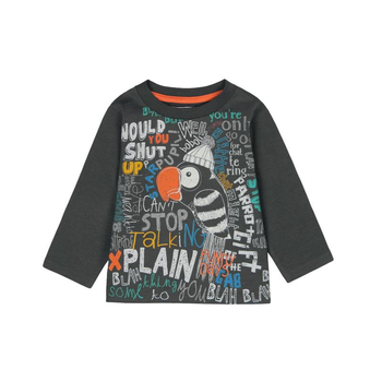 Bluzka z długim rękawem dla chłopca kolor brązowy Boboli - świeci w ciemności