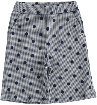 Spodnie kuloty z dzianiny kolor kremowo-niebieski