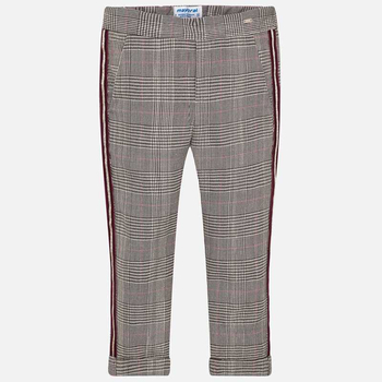 Spodnie z tkaniny w kratę z lampasem