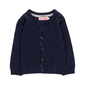 Sweter kardigan rozpinany dla chłopca kolor granatowy Boboli