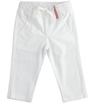 Spodnie joggers z tkaniny dla chłopca kolor biały iDO