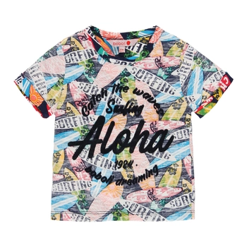 Bluzka z krótkim rękawem kolorowa Boboli dla chłopca 