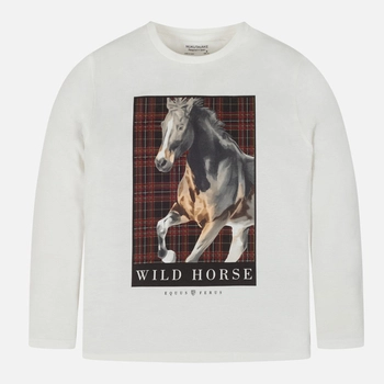 Bluzka z długim rękawem dla chłopca kolor kremowy wild horse Mayoral