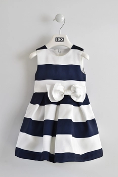 Sukienka elegancka bez rękawów za kolanko  kolor granatowo biały iDO dla dziewczynki