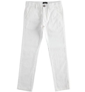 Spodnie cienkie slim fit iDO dla chłopca kolor biały 