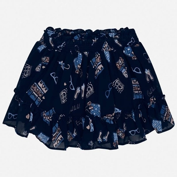 Spódnica szyfonowa z nadrukiem kolor granatowy Mayoral