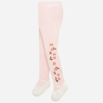 Rajstopy bawełniane kwiatuszki dla dziewczynki kolor różowy Mayoral 