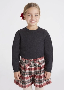 Sweter ciemny szary dla dziewczynki Mayoral