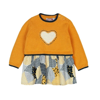 Sukienka swetrowa dla dziewczynki kolor żółty Boboli