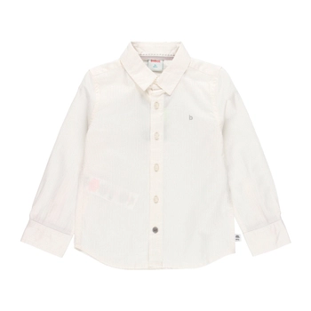 Klasyczna biała koszula z kołnierzykiem w prążek Boboli dla chłopca