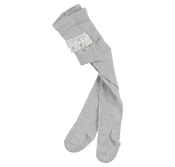 Rajstopy z falbanką dla dziewczynki kolor szary iDO