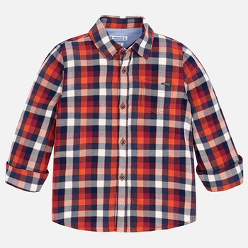 Koszula dla chłopca w kratę kolor pomarańczowy Mayoral