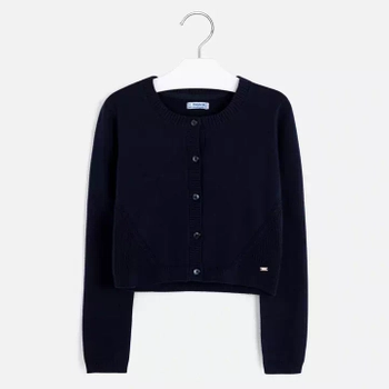 Sweter rozpinany dzianina kolor granatowy Mayoral dla dziewczynki