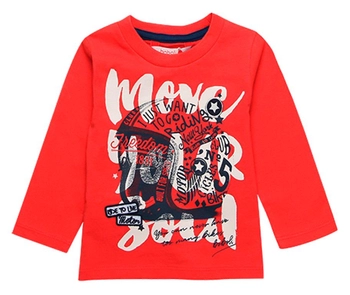 Bluzka z długim rękawem dla chłopca Boboli kolor czerwony